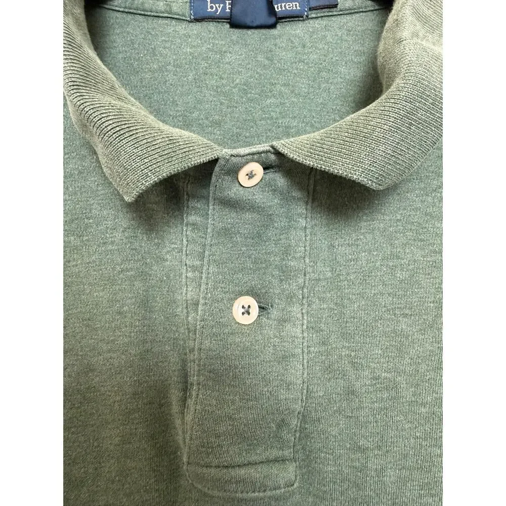 Polo Ralph Lauren Green Custom Fit Mesh Polo Orange Pony Logo XL Preppy Classic